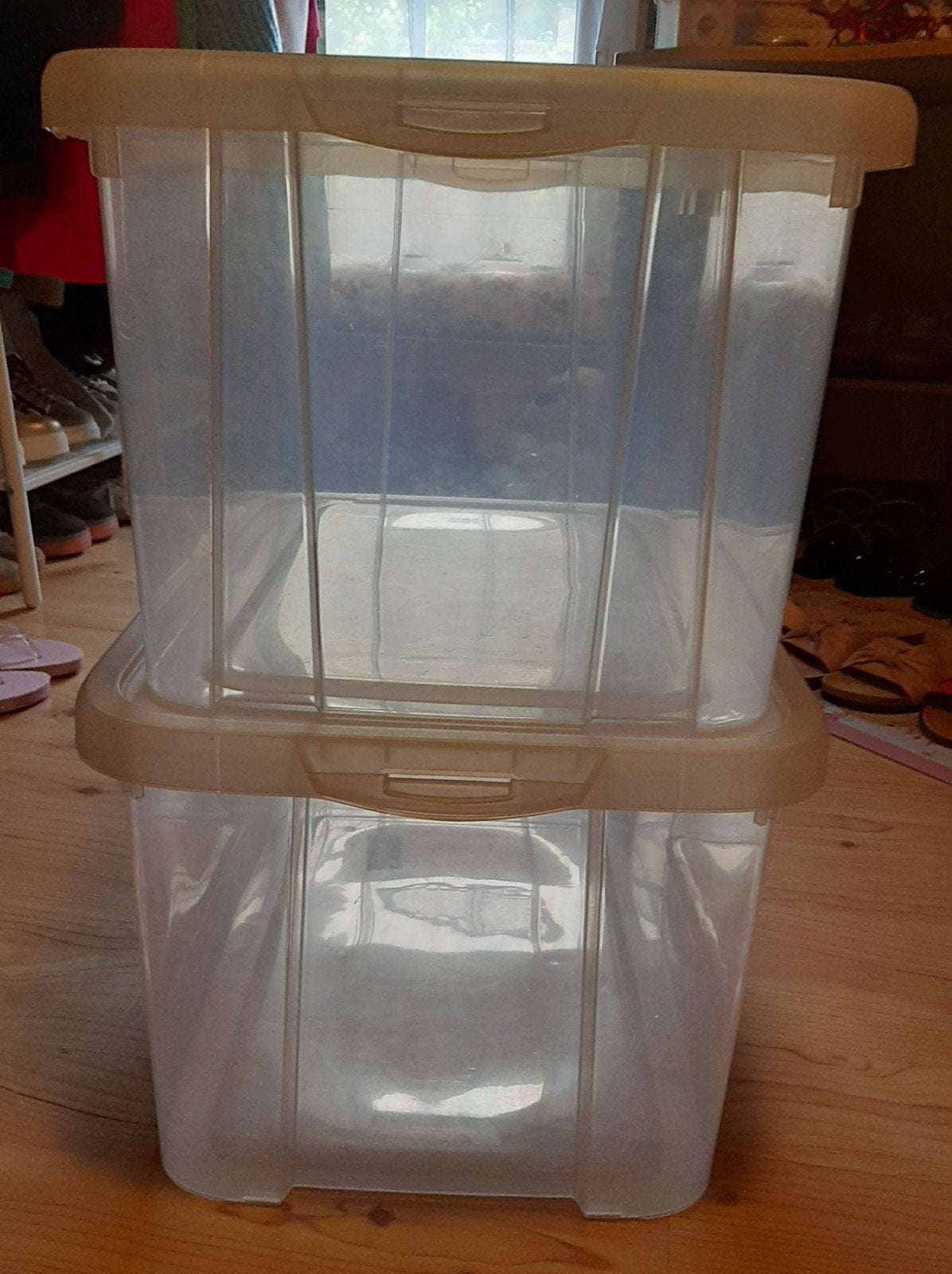 Lot de 2 boîtes de rangement en plastique, Enlèvement, Utilisé, Autres matériaux, Autres types