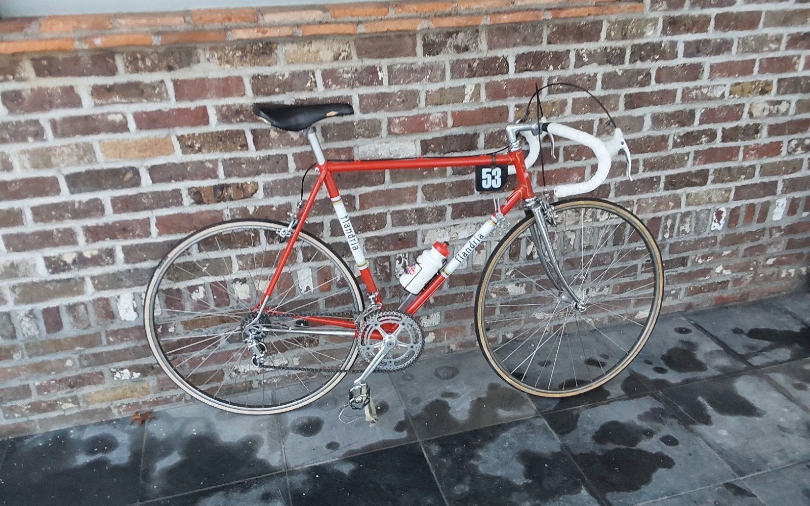 wedstrijdfiets flandria  Marc Demeyer, Ophalen, Jaren '60 of nieuwer, Velgrem, 55 tot 59 cm