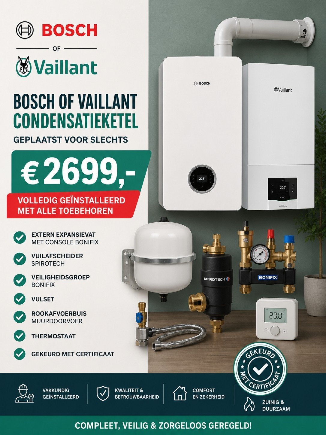 Chaudière à condensation Bosch ou Vaillant installée pour 26, Enlèvement