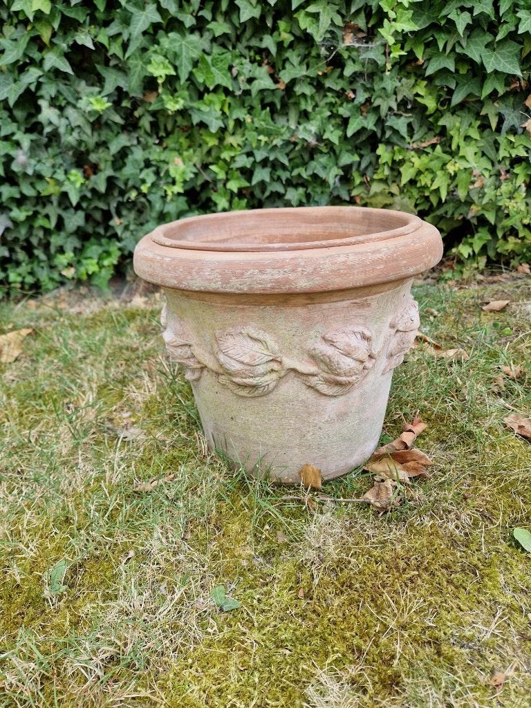 Prachtige Italiaanse Terracotta Pot 30cm, Tuin en Terras, Rond, Zo goed als nieuw, Minder dan 40 cm, Binnen