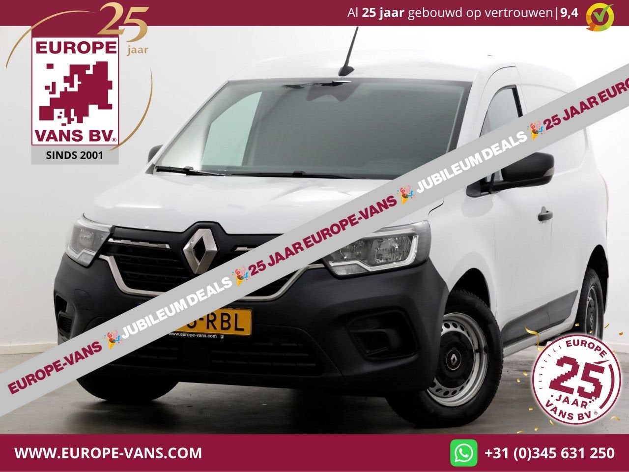 Renault Kangoo 1.3 TCe 100pk Benzine Comfort Airco/Cruise Co, Auto's, Bestelwagens en Lichte vracht, Parkeersensor, Renault, Wit