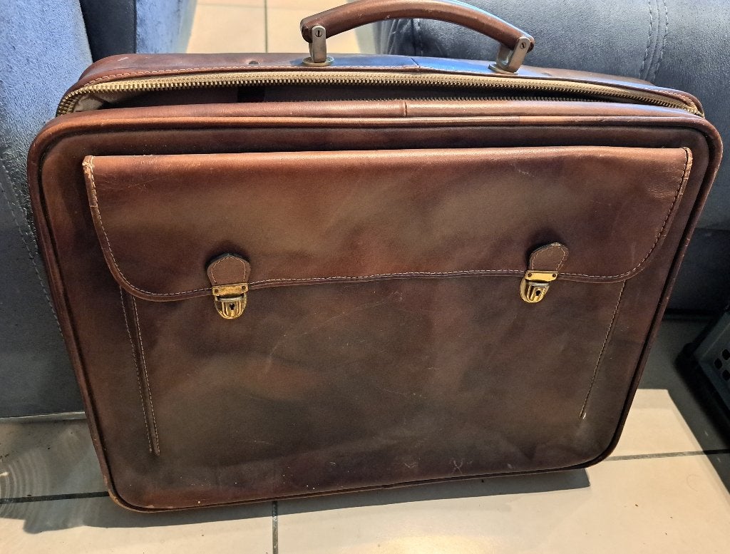 Valise en cuir vintage - Homa, années 50, Enlèvement ou Envoi