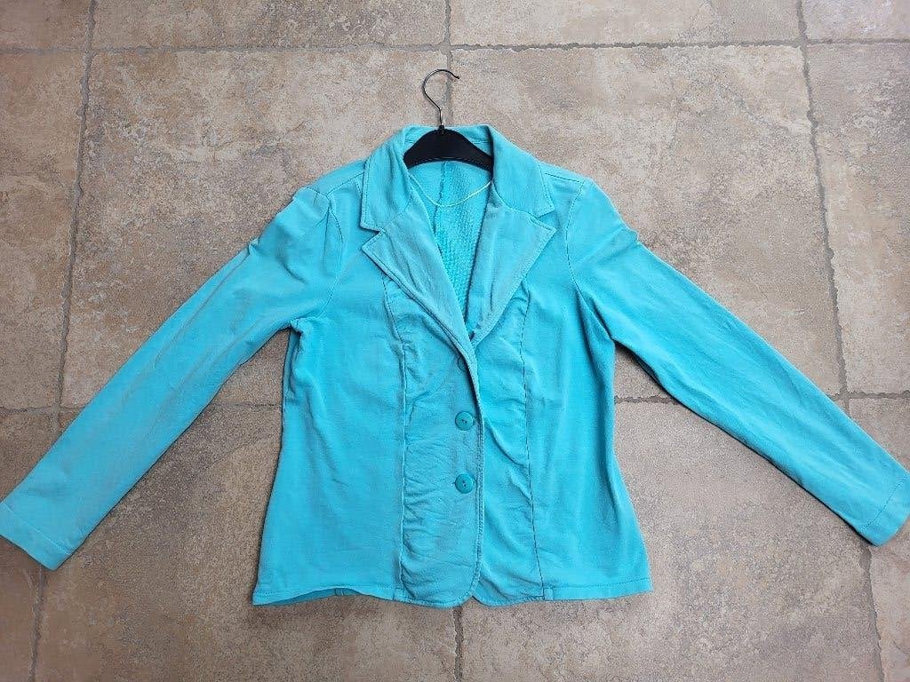 Mooie Turquoise blazer mt Large, Taille 42/44 (L), Enlèvement ou Envoi, JBC, Porté