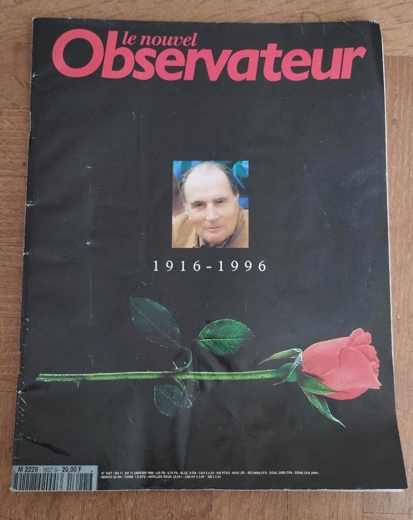Mitterand - Décès - 1996 Nouvel Observateur n1627, Livres, Histoire & Politique, 20e siècle ou après, Envoi, COLLECTIF, Utilisé