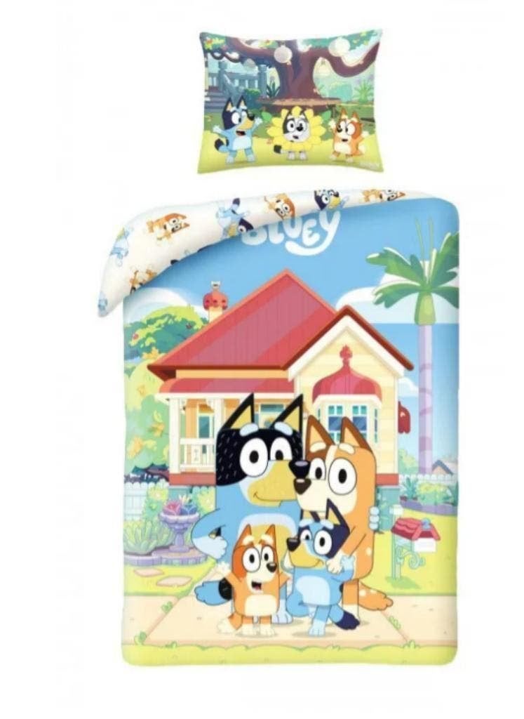 Bluey Dekbedovertrek 140 x 200 cm - Home - Katoen, Kinderen en Baby's, Kinderkamer | Beddengoed, Overige kleuren, Jongetje of Meisje