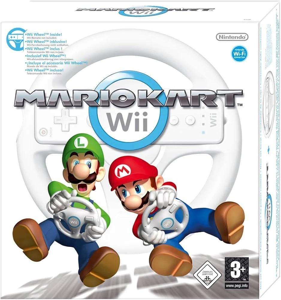 Mario Kart Wii + Wii Wheel Bundel €49,99 | GameshopX nl, Racen en Vliegen, Refurbished, Ophalen of Verzenden, 3 spelers of meer
