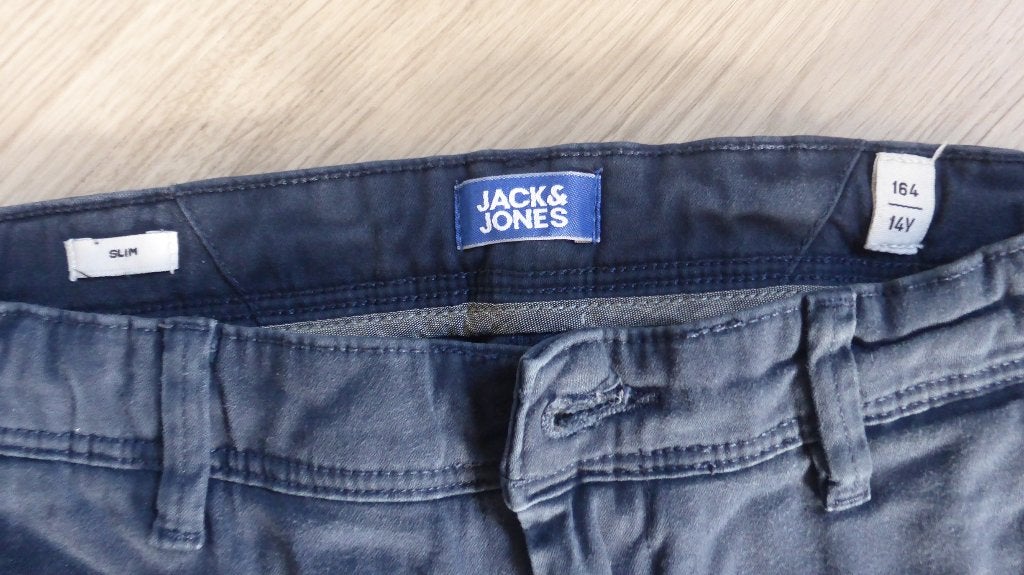 Blauwe chino broek 164 Jack & Jones, Kinderen en Baby's, Broek, Gebruikt, Ophalen of Verzenden, Jongen