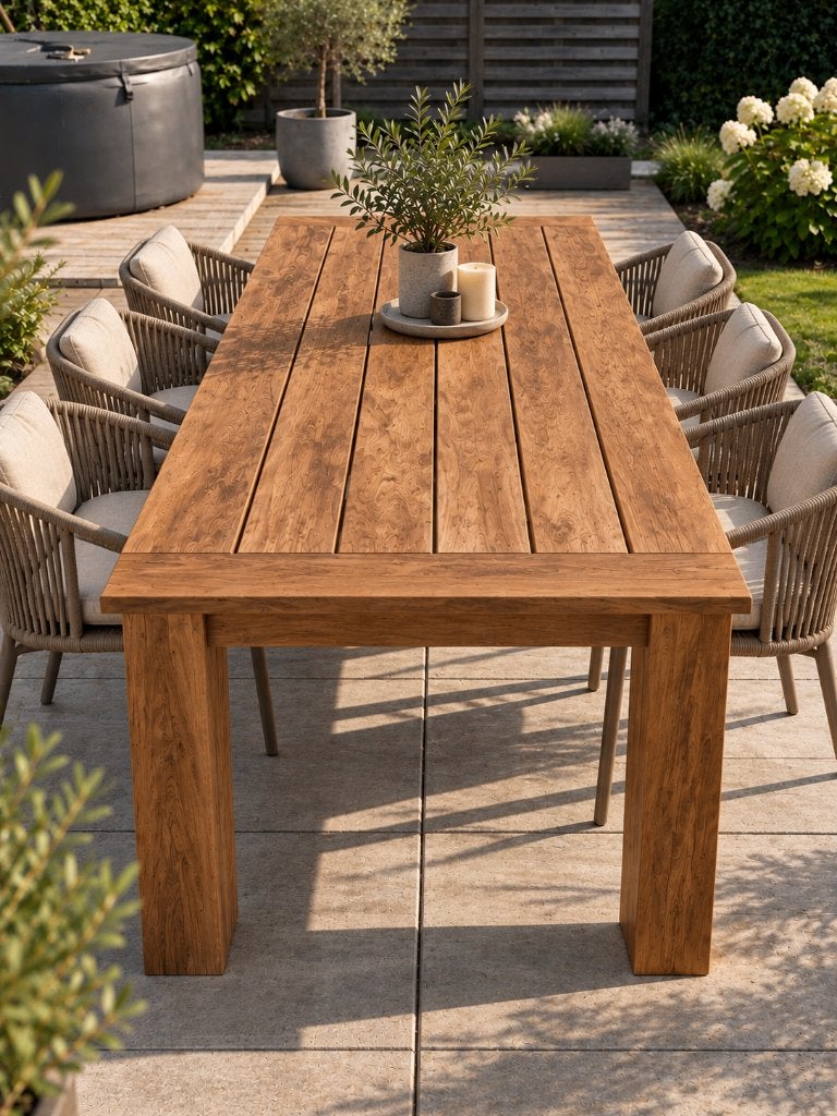 Grande table en teck recyclé NEUVE – 200  100 cm, Maison & Meubles, 150 à 200 cm, Cinq personnes ou plus, 100 à 150 cm, Enlèvement