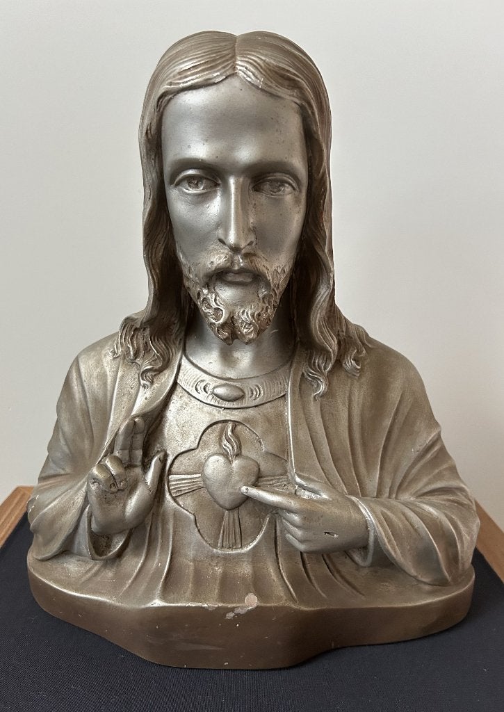 Beau buste en plâtre, forme du Sacré-Cœur, 38,50 cm, Enlèvement ou Envoi