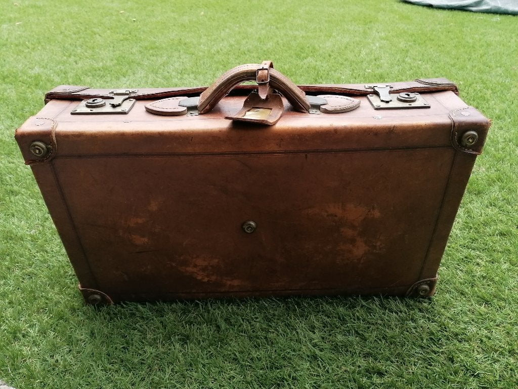 Valise vintage, Bijoux, Sacs & Beauté, Moins de 35 cm, Enlèvement, Cuir, 50 à 60 cm