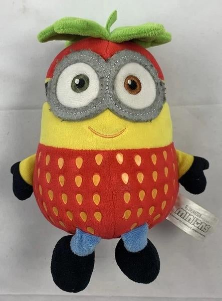 Minions Aardbei Jakala Knuffel Pluche Figuur 20 cm, Kinderen en Baby's, Speelgoed | Knuffels en Pluche, Verzenden, Zo goed als nieuw