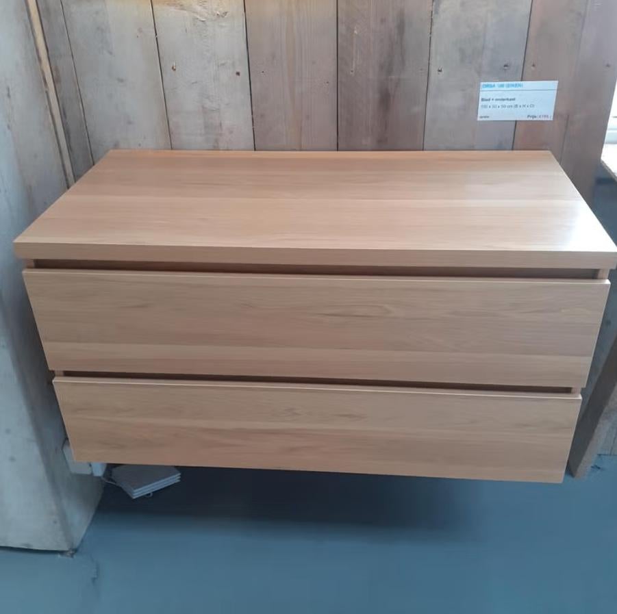 LAAGSTE PRIJS! Badmeubel, eiken, onderkast + blad, Orsa 100, Ophalen of Verzenden, Nieuw