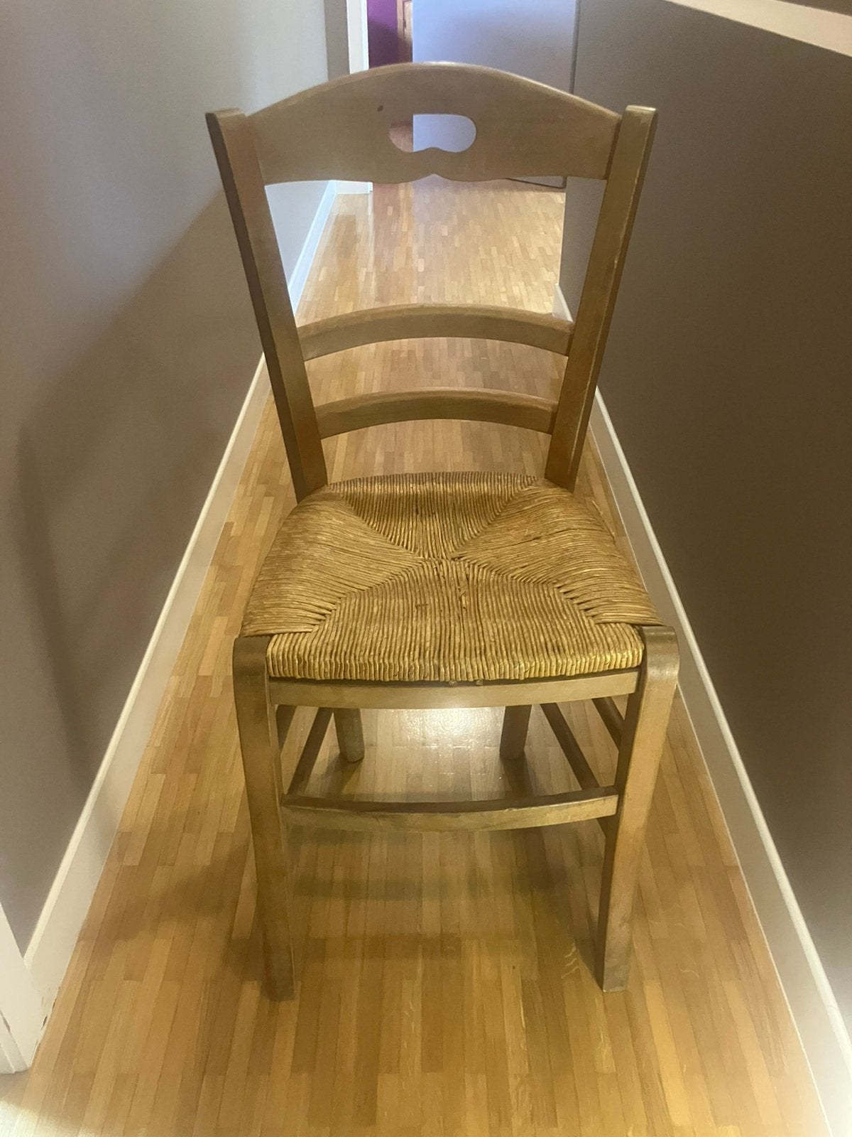 4 rieten keukenstoelen, Antiek en Kunst, Ophalen