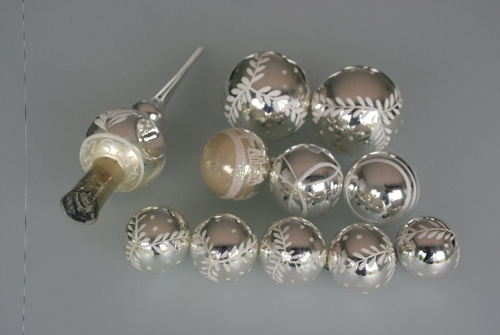 lot de boules de Noël et décorations en argent, Enlèvement ou Envoi, Utilisé