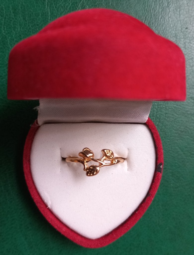 Ring - goudkleurig - bloemblaadjes (NIEUW), Nieuw, Ophalen of Verzenden, Kleiner dan 17, Dame