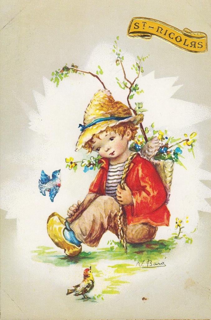 1955 - FRANCE - Saint-Nicolas, Envoi, 1940 à 1960, Affranchie, Enfants
