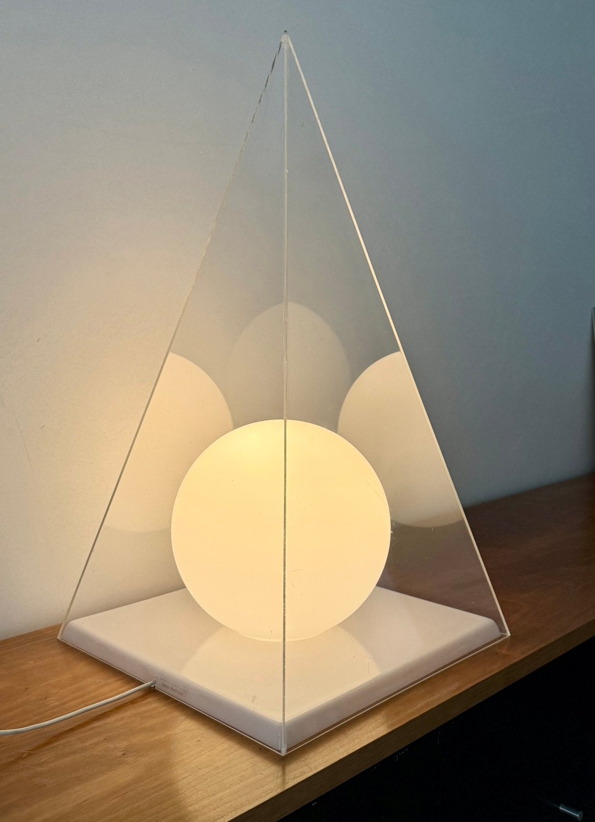 Lampe pyramidale vintage Harco Loor, Enlèvement, Comme neuf, Verre, Design