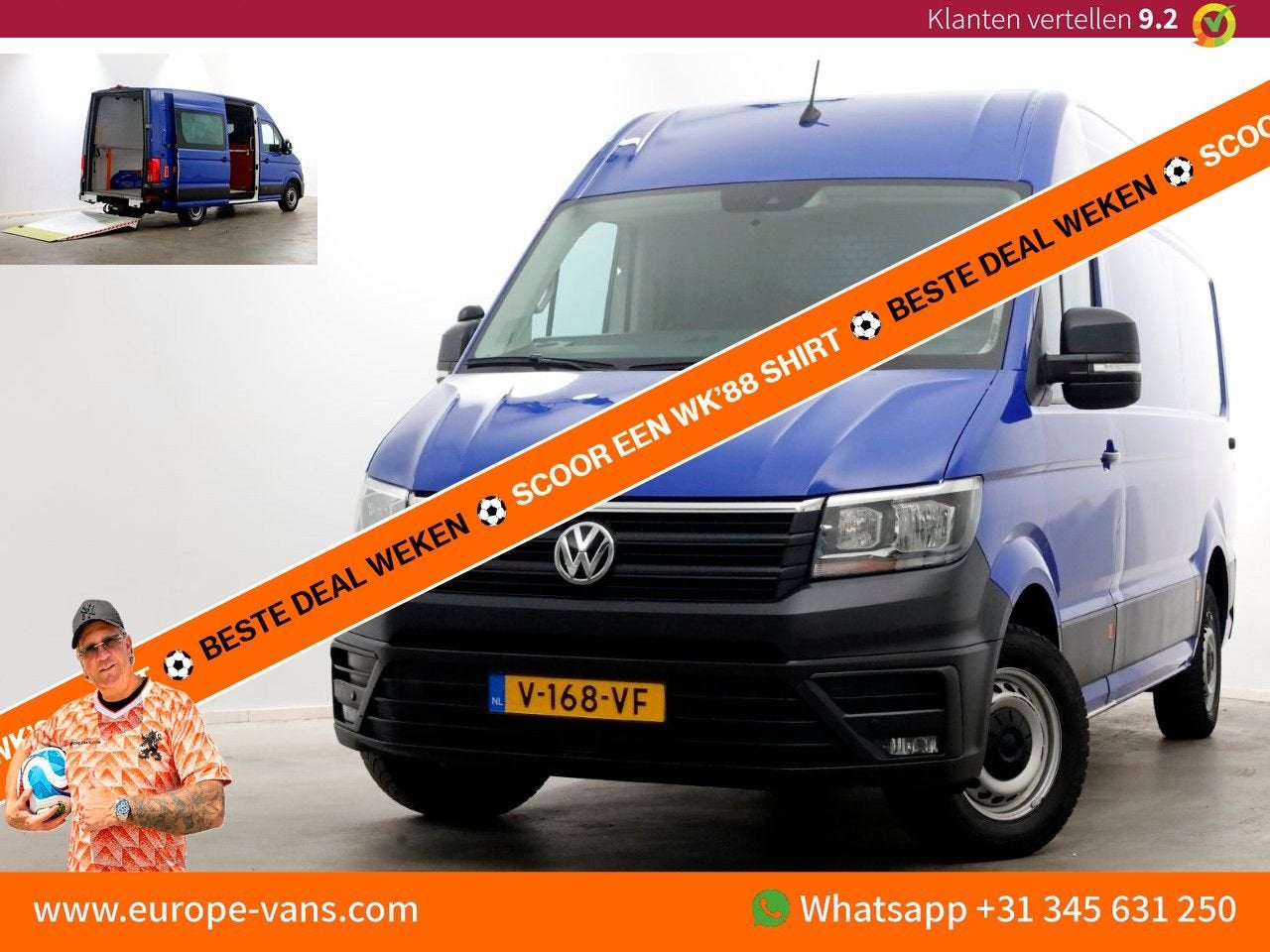 Volkswagen Crafter 35 2.0 TDI E6 L3H3 (L2H2) Comfortline Air, Blauw, Bedrijf, Onderhoudsboekje, Te koop