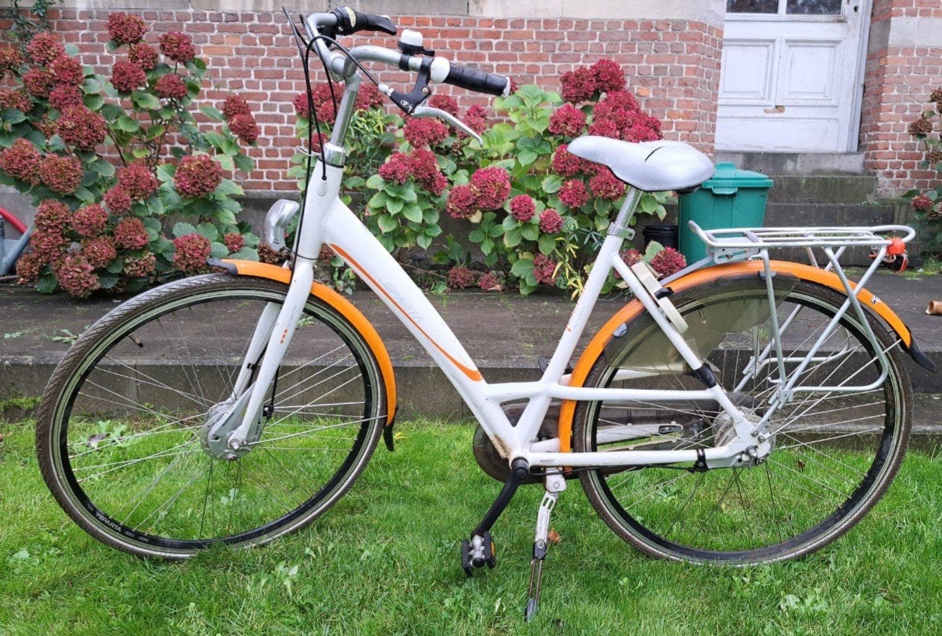 meisjesfiets wit/oranje, 19,7 inch, Ophalen, Gebruikt, Sparta, Versnellingen
