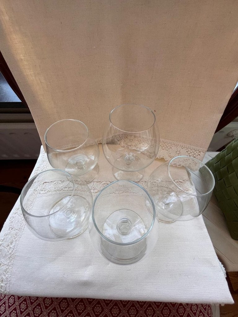 Set van 5 cognac-/brandyglazen in glas, Maison & Meubles, Cuisine | Vaisselle, Comme neuf, Verre ou Verres, Classique, Verre, Autres marques