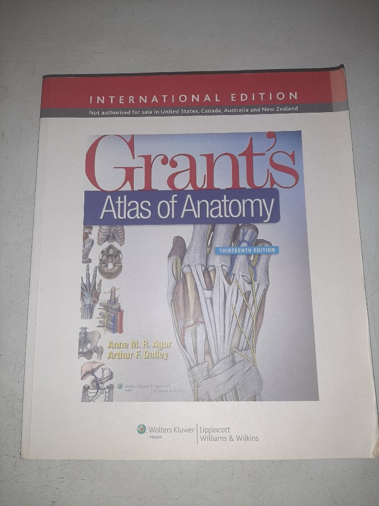 Grant's Atlas of Anatomy, Boeken, Ophalen, Hoger Onderwijs, A.M.R. Agur, A.F. Dailey, Zo goed als nieuw