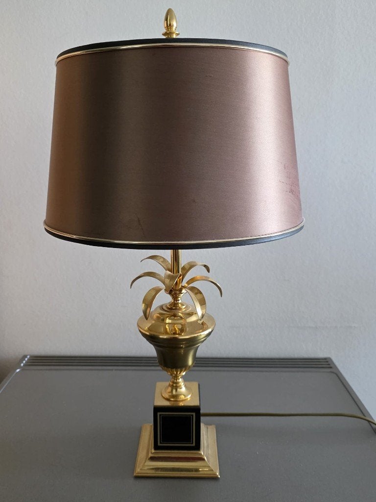 Luxe Goudkleurige Vintage Tafellamp – Hollywood Regency, Huis en Inrichting, Lampen | Tafellampen, Bruin, Vintage, Ophalen