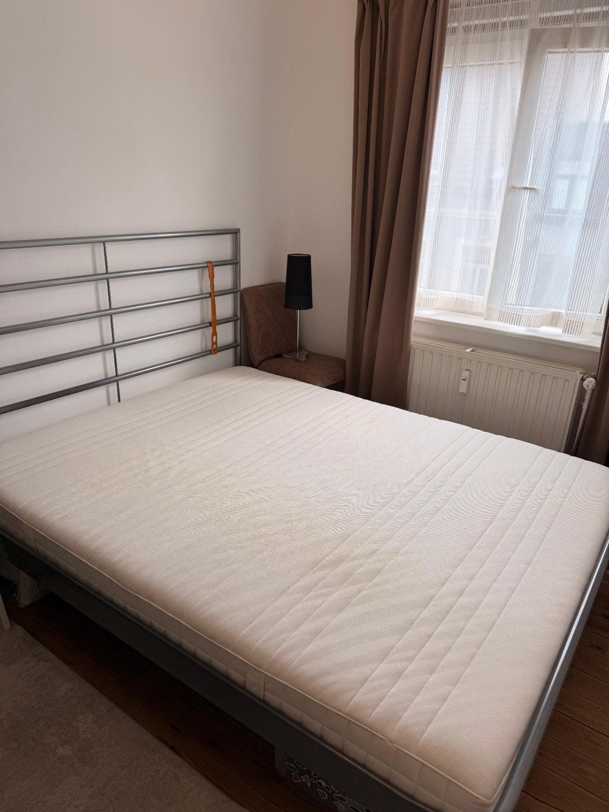 IKEA HEIMDAL BED - STALEN FRAME / MATRAS, Ophalen, Gebruikt, Tweepersoons, 200 cm