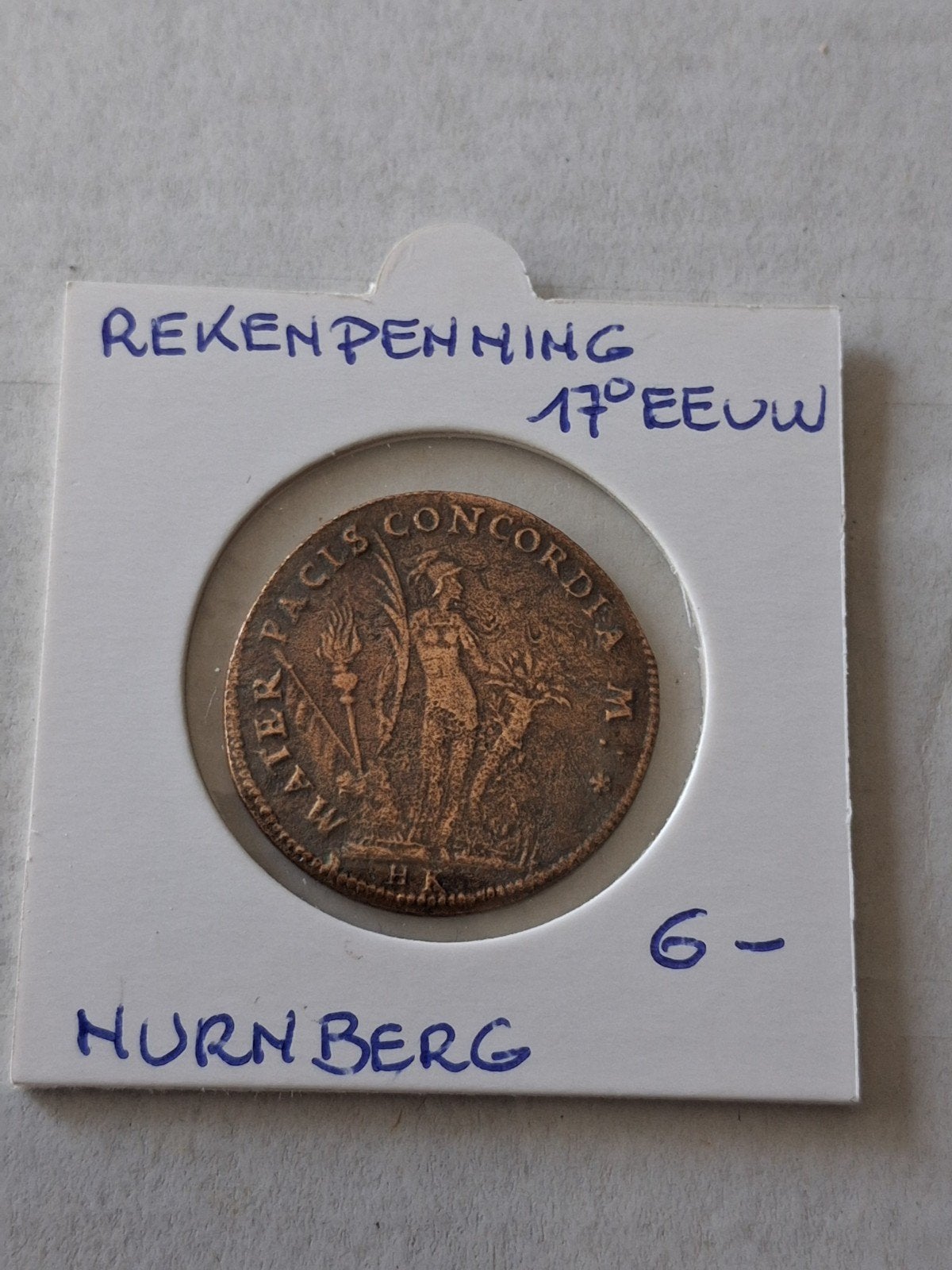 Pièce de monnaie du XVIIe siècle de Nuremberg, Enlèvement ou Envoi