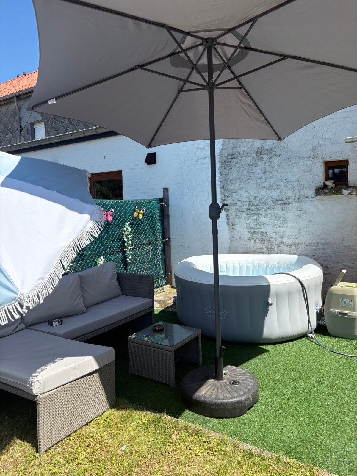 Jacuzzi layzspa en parasol 3m, Ophalen, Zo goed als nieuw