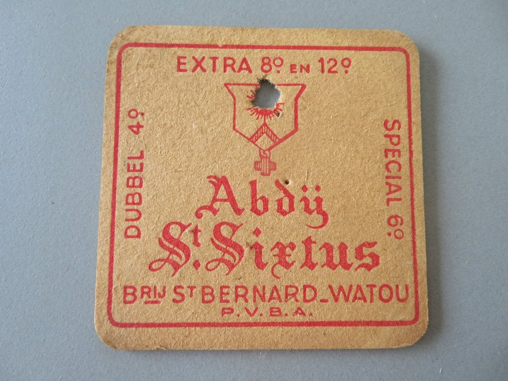 oud bierviltje Abdij St. Sixtus brouwerij St. Bernard Watou, Ophalen of Verzenden, Zo goed als nieuw, Viltje(s), Overige merken