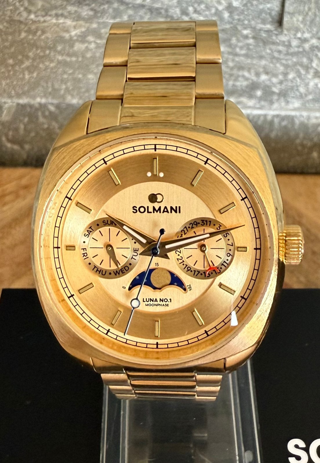 SOLMANI LUNA MOONPHASE SPORTS VAUT699€ ! NOUVEAU CERTIFICAT, Enlèvement ou Envoi, Neuf