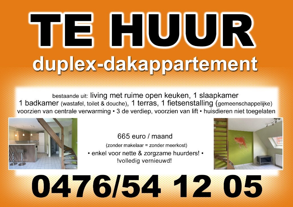 duplex appartement Ieper, Immo, Appartements & Studios à louer, Province de Flandre-Occidentale, 35 à 50 m²