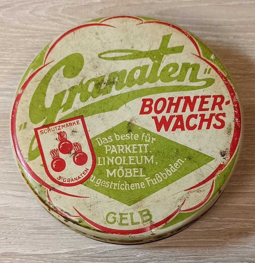 Boîte Granaten Bohnerwachs Allemagne Années 30/40 ww2, Envoi, Autres, Autres types