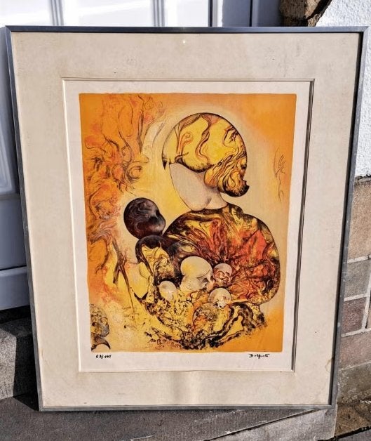 lithographie signe charles delporte, Antiquités & Art, Enlèvement ou Envoi, Lithographie