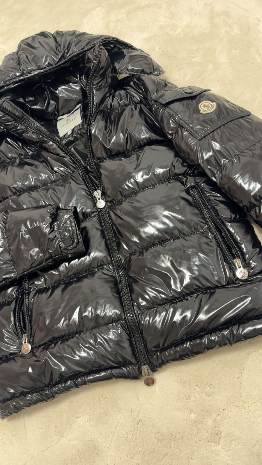 Moncler maya jas, Kleding | Heren, Ophalen, Zo goed als nieuw, Maat 48/50 (M), Zwart