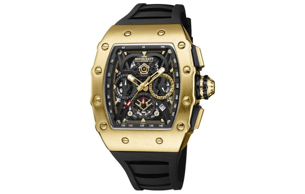 Rotorcraft Commander RC6903 Chrono Nieuw! t.w.v € 589-,, Bijoux, Sacs & Beauté, Enlèvement ou Envoi, Étanche, Neuf, Noir