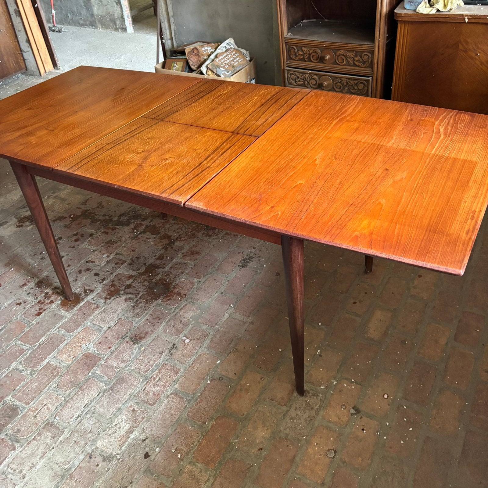 Vintage teak uitschuifbare tafel, Antiek en Kunst, Ophalen
