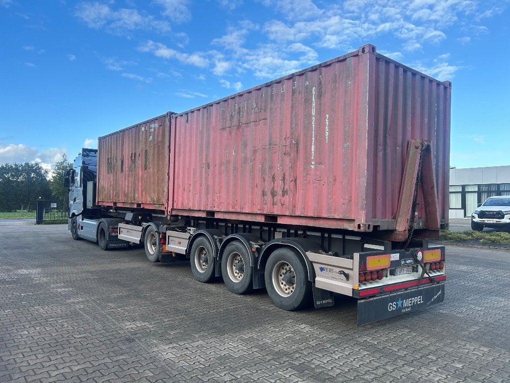 20ft container met slede - afzetcontainer, Ophalen