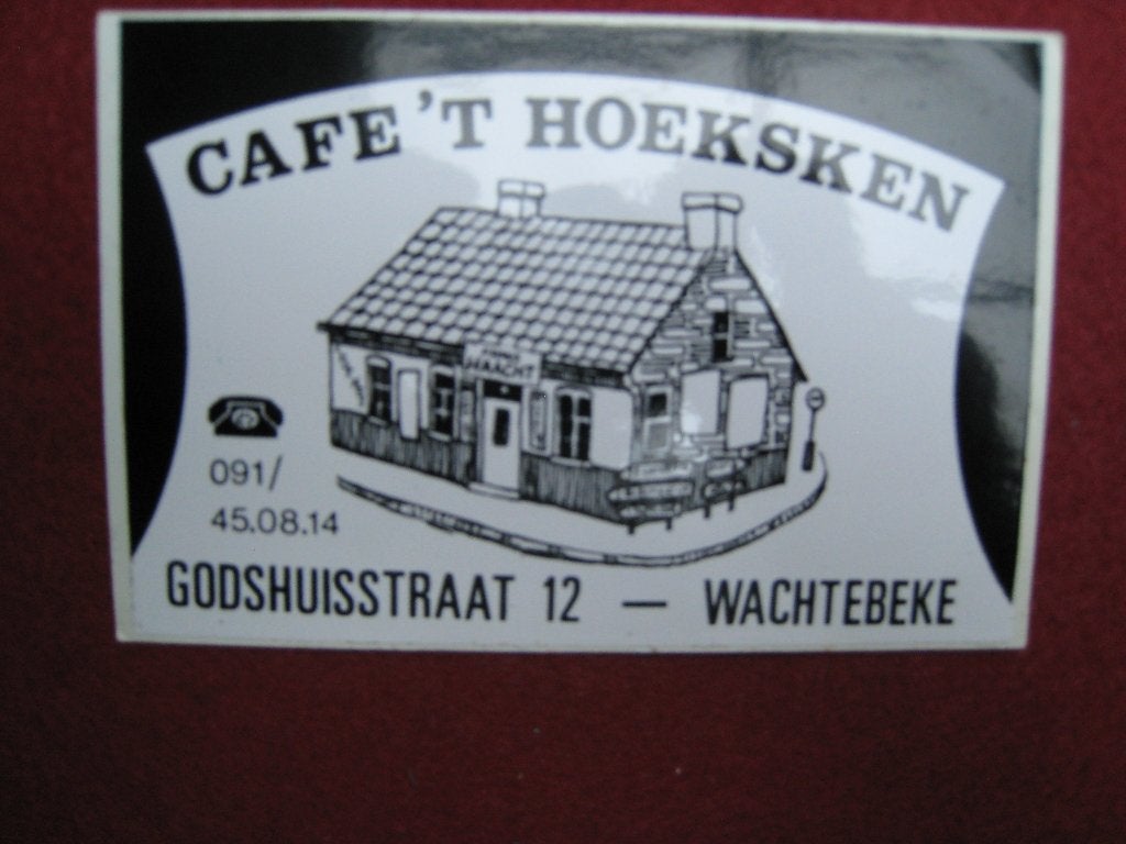 Vintage Sticker Cafe' tHoeksken Wachtebeke O-VL, Verzenden, Gebruikt, Bedrijf of Vereniging