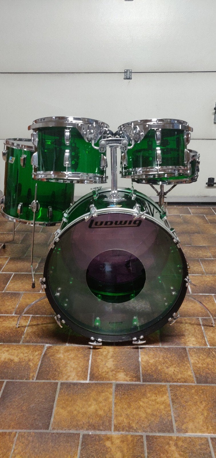 Vintage Ludwig Green Vistalite 1976, Muziek en Instrumenten, Ophalen, Ludwig