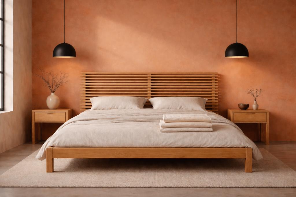 Lit en bois Silva 180x200 avec sommier à lattes+linge de lit, Neuf, Tijdloos, modern, Brun, 180 cm