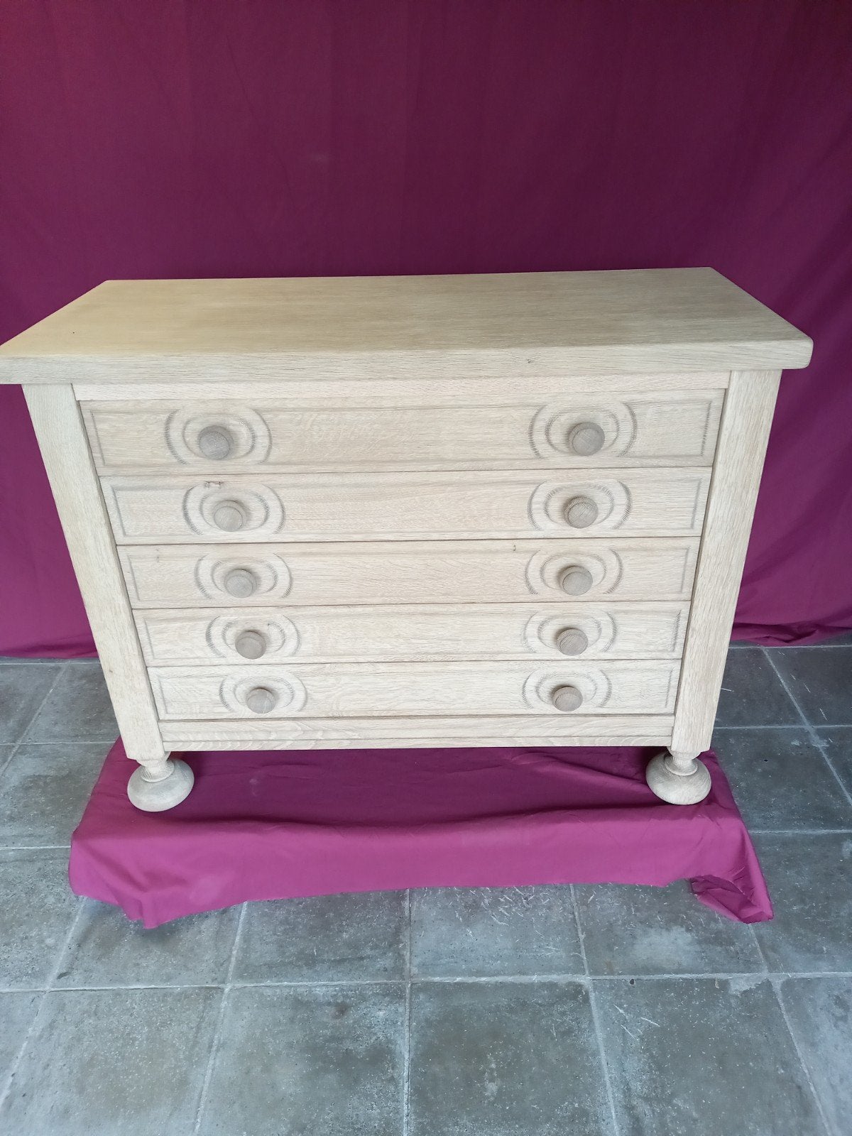 ancienne commode aerogommer en chêne, Maison & Meubles, 5 tiroirs ou plus, Enlèvement, Utilisé, Chêne