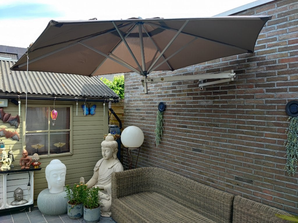 Acaza EasySol Wall Mounted Parasol, Ophalen, Muurparasol, Kantelbaar