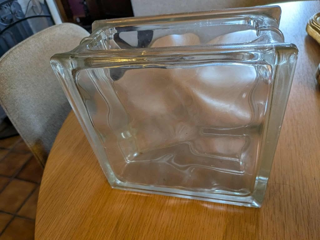 Brique carrée creuse en verre. Vintage. Années 60, Enlèvement