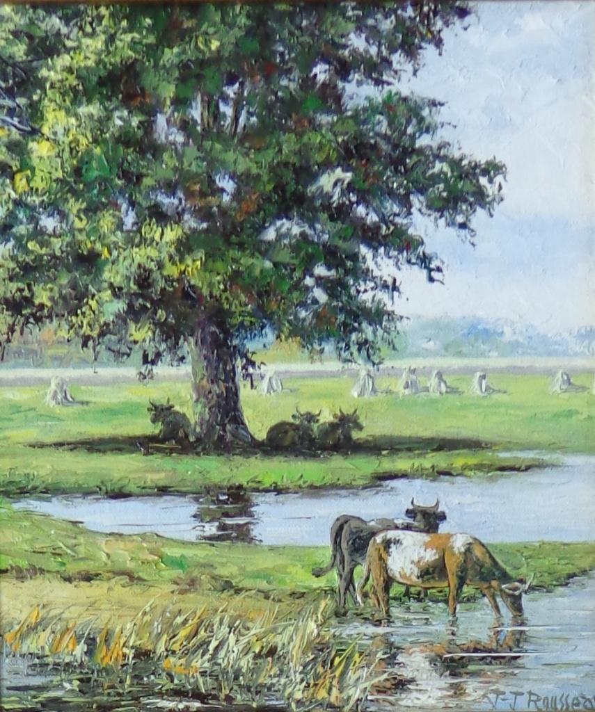 JEAN-JACQUES ROUSSEAU / MARECAGES / OLIEVERF / 44x40cm KADER, Ophalen of Verzenden
