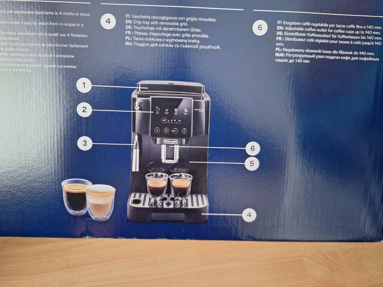 de Longhi, Ophalen, Espresso apparaat, Nieuw, Afneembaar waterreservoir