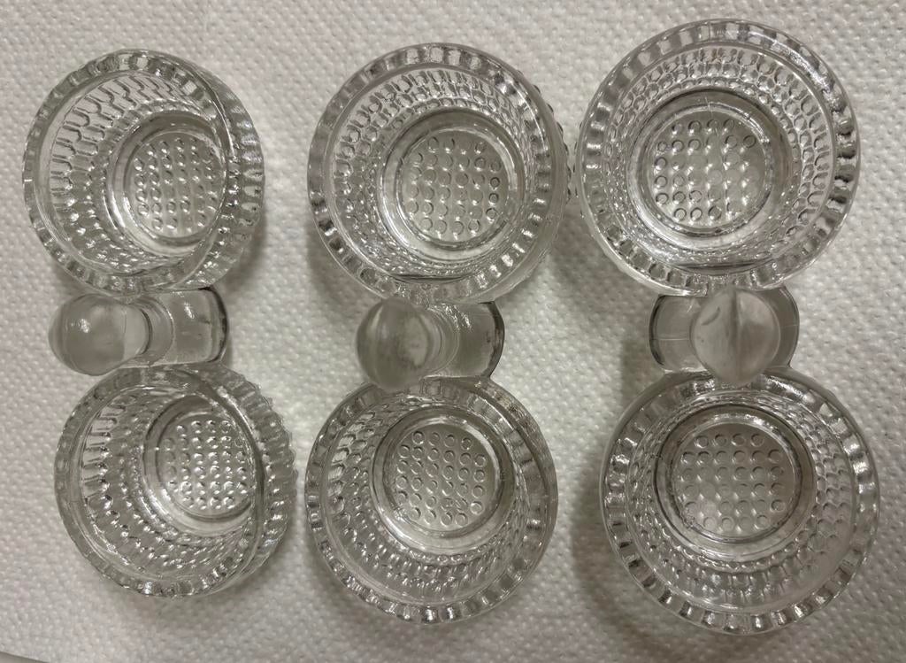 Vintage 3 glazen dippotjes, Enlèvement, Comme neuf
