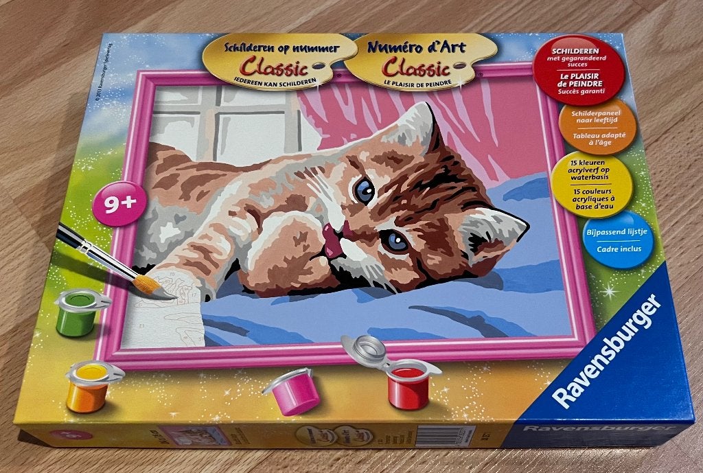 Ravensburger Schilderij kunstnummer Classic kitten, Ophalen of Verzenden, Nieuw, Schilderen op nummer