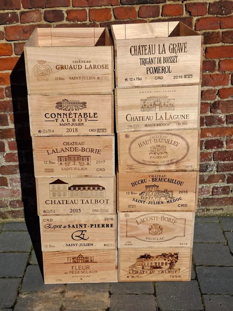 ⚠️️ Caisse à vin bois vide 50x33x17cm 10€ pièce 20 de dispo, Enlèvement