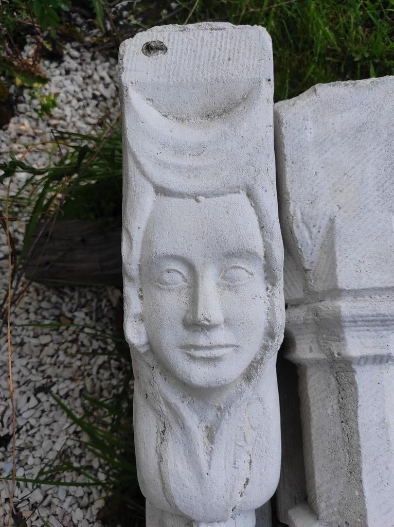 Zuilen in Franse wit steen, Huis en Inrichting, Haarden, Ophalen